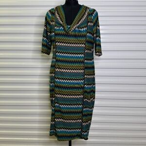 Ashley Stewart chevron print sweater dress womens plus size 18 20 colorful